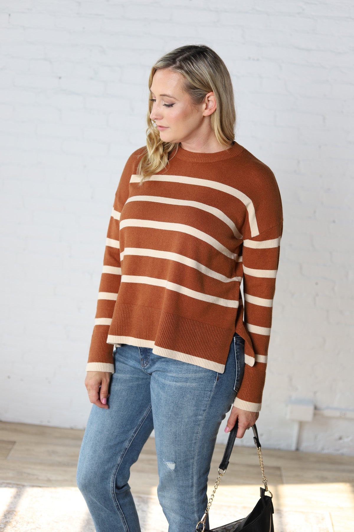 Tinsley Striped Sweater - Toffee