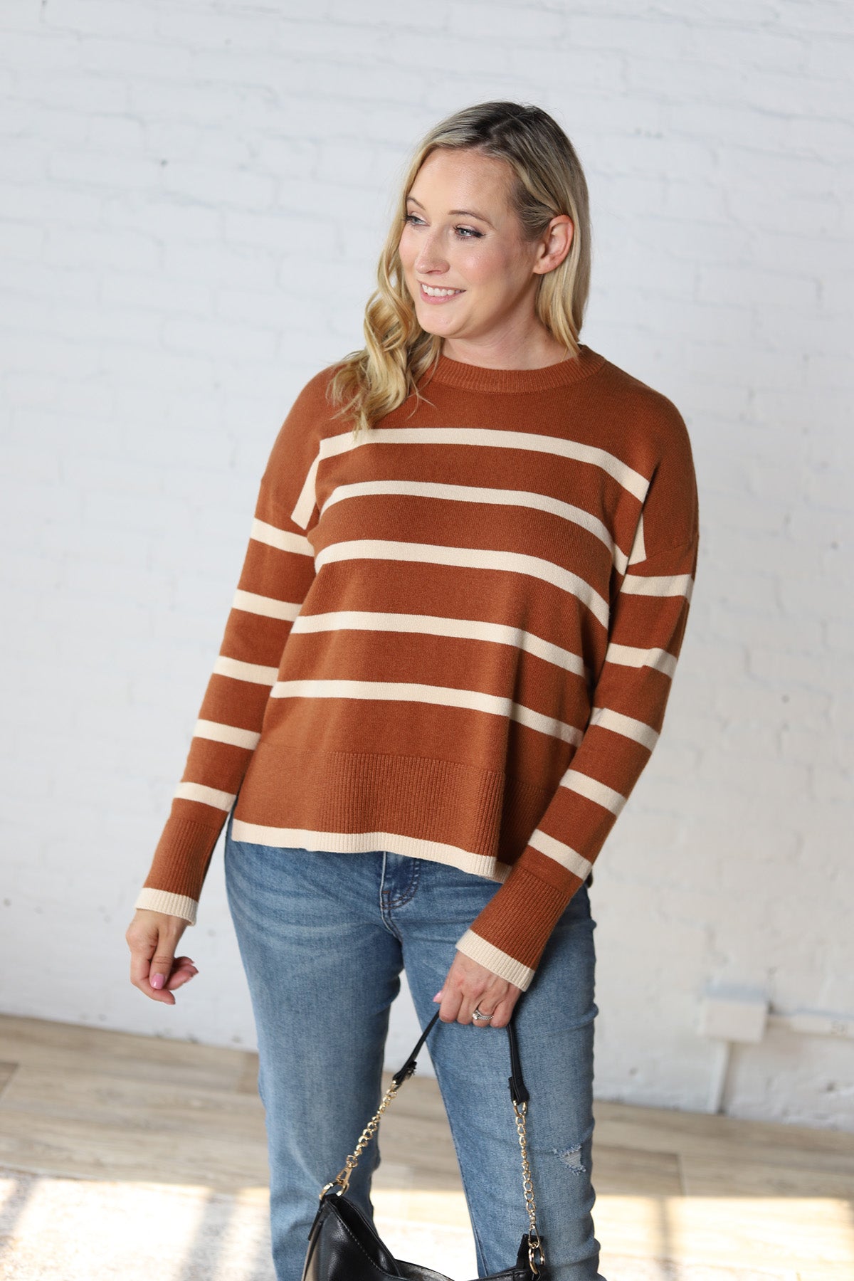 Tinsley Striped Sweater - Toffee - FINAL SALE