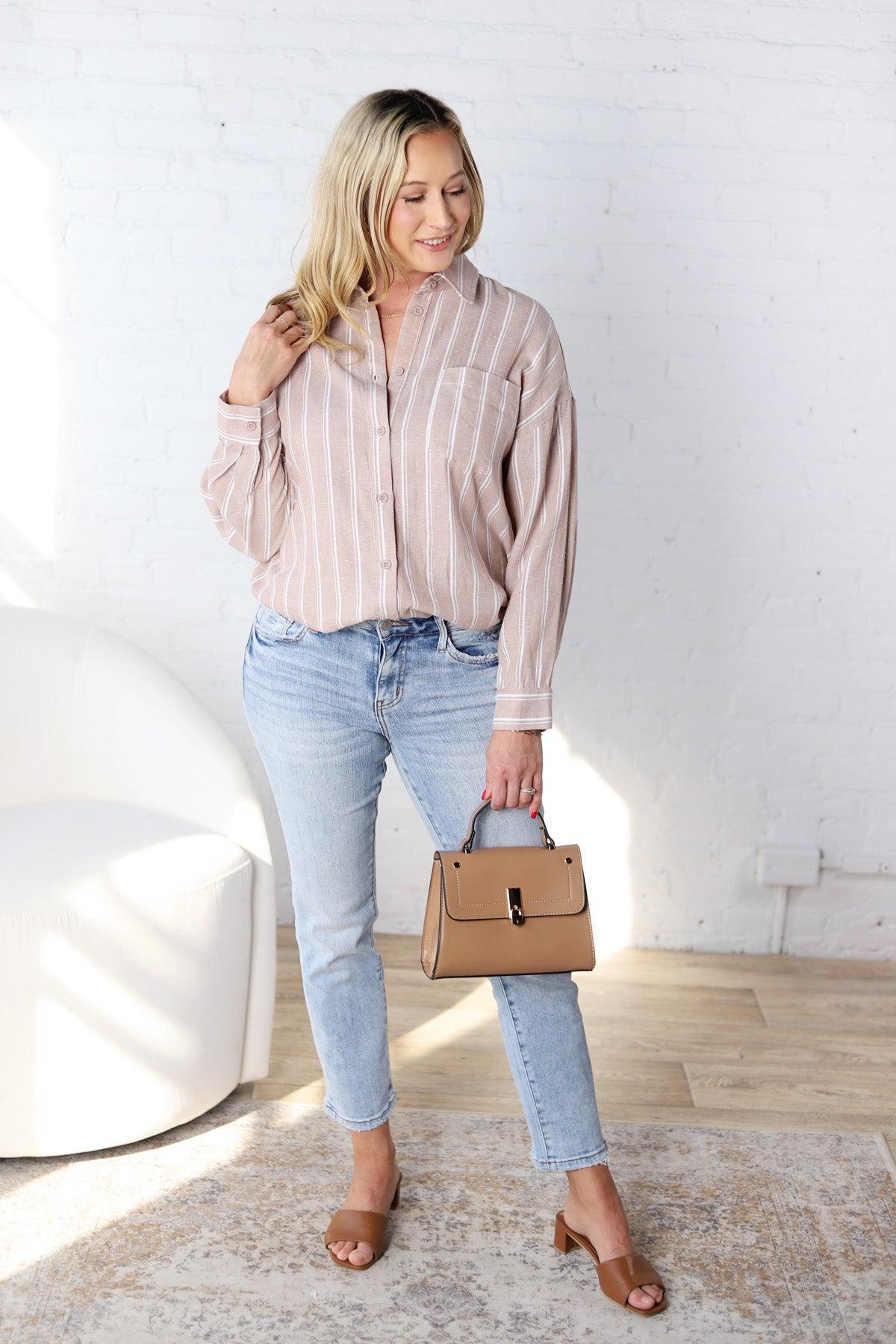 Tommi Oversize Stripe Linen Shirt