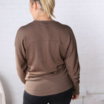 Tonia Brushed Dolman Crew Neck - Java