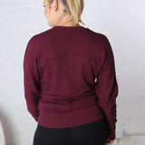 Tonia Brushed Dolman Crew Neck - Plum