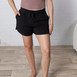 Tonia Modal Poly Span Tulip Shorts - Black