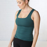 Toula Butter Soft Square Neckline Tank Top - Green Jasper - FINAL SALE