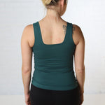 Toula Butter Soft Square Neckline Tank Top - Green Jasper - FINAL SALE