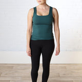 Toula Butter Soft Square Neckline Tank Top - Green Jasper - FINAL SALE