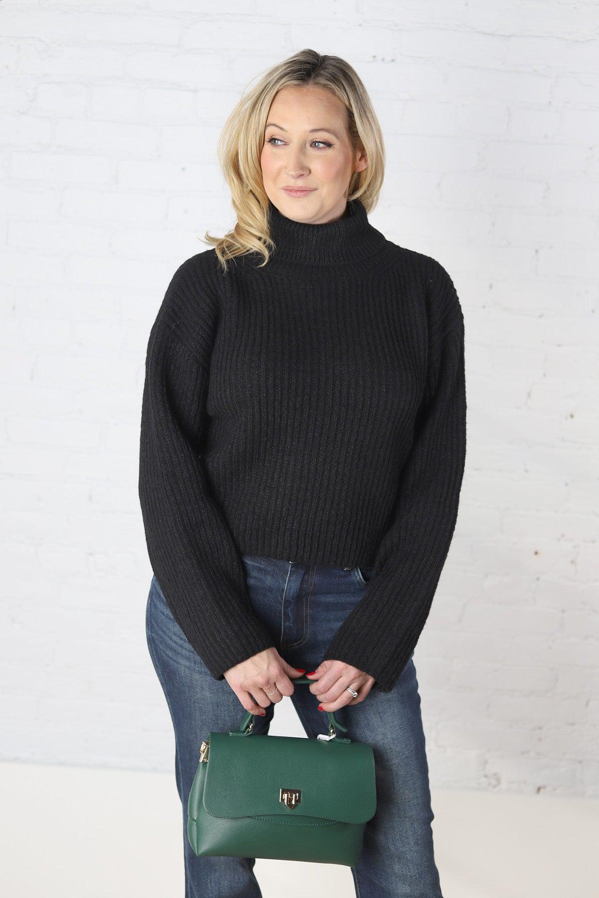 Trina Turtleneck Sweater - Black - Final Sale