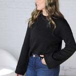 Trinity Eyelet Detailed Sweater - Black
