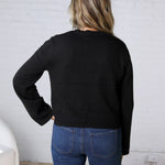 Trinity Eyelet Detailed Sweater - Black