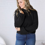 Trinity Eyelet Detailed Sweater - Black FINAL SALE