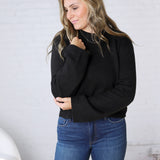 Trinity Eyelet Detailed Sweater - Black FINAL SALE