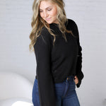 Trinity Eyelet Detailed Sweater - Black FINAL SALE