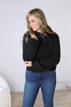 Trinity Eyelet Detailed Sweater - Black