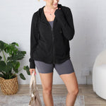 Trista Soft Athletic Hoodie Zip-Up - Black - FINAL SALE