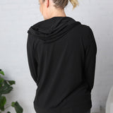 Trista Soft Athletic Hoodie Zip-Up - Black - FINAL SALE