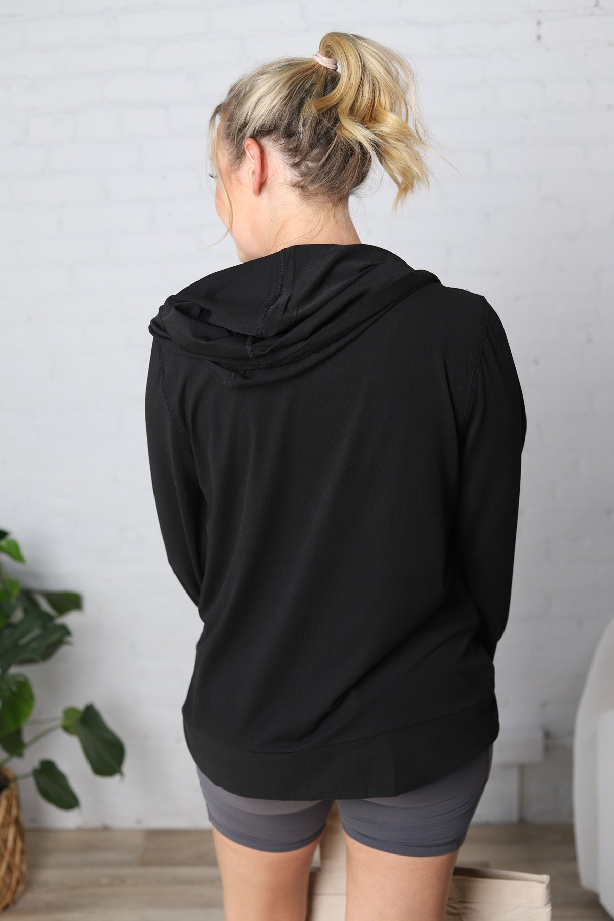 Trista Soft Athletic Hoodie Zip-Up - Black - FINAL SALE