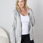 Trista Soft Athletic Hoodie Zip-Up - Grey - FINAL SALE