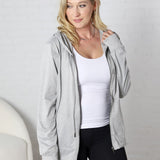 Trista Soft Athletic Hoodie Zip-Up - Grey - FINAL SALE