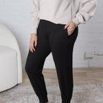 Troy High Waist Band Jogger Pants - Black