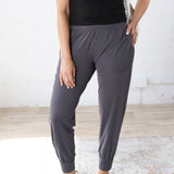 Troy High Waist Band Jogger Pants - Charcoal