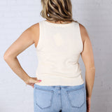Tulia Lightweight Boatneck Sweater Tank - Butter
