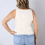 Tulia Lightweight Boatneck Sweater Tank - Butter FINAL SALE