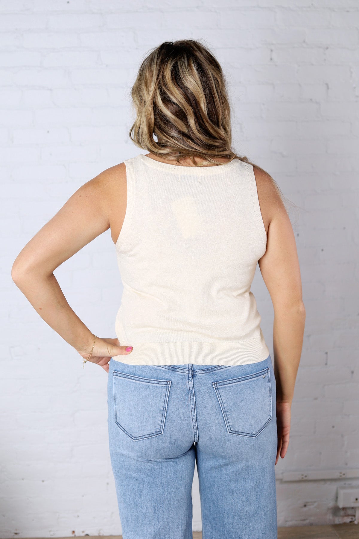 Tulia Lightweight Boatneck Sweater Tank - Butter FINAL SALE