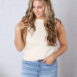Tulia Lightweight Boatneck Sweater Tank - Butter FINAL SALE
