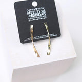 Twisted Vertical Bar Earrings - Gold