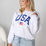 USA Est 1776 Graphic Sweatshirt - White Heather