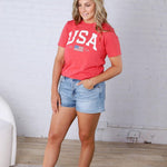 USA Est 1776 Graphic T-Shirt - Heather Red