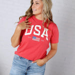 USA Est 1776 Graphic T-Shirt - Heather Red