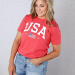 USA Est 1776 Graphic T-Shirt - Heather Red