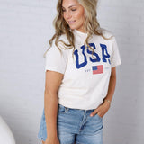 USA Est 1776 Graphic T-Shirt - Vintage White