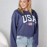 USA Est 1776 Mid Graphic Sweatshirt - Heather Midnight