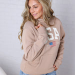 USA Est 1776 Sweatshirt - Tan