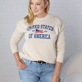 United States of America Graphic Sweatshirt - Heather Dust