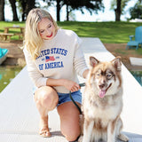 United States of America Graphic Sweatshirt - Heather Dust - FINAL SALE