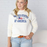 United States of America Graphic Sweatshirt - Vintage White