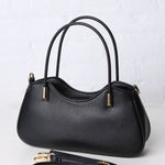 Ursala Shaped Satchel w/ Metal Accents - Black