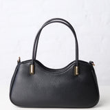 Ursala Shaped Satchel w/ Metal Accents - Black