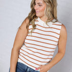 Valere Lightweight Stripe Sweater Tank - Terracotta FINAL SALE