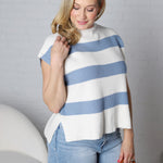 Vayla Striped Knit Top - Denim/Off White