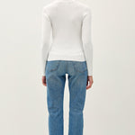 Vayra Classic Crewneck Long Sleeve Rib Top - Ivory