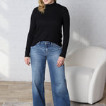 Veda Mock Neck Relaxed Fit Top - Black - FINAL SALE