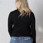 Veda Mock Neck Relaxed Fit Top - Black - FINAL SALE