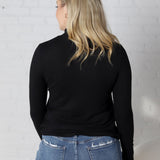 Veda Mock Neck Relaxed Fit Top - Black - FINAL SALE