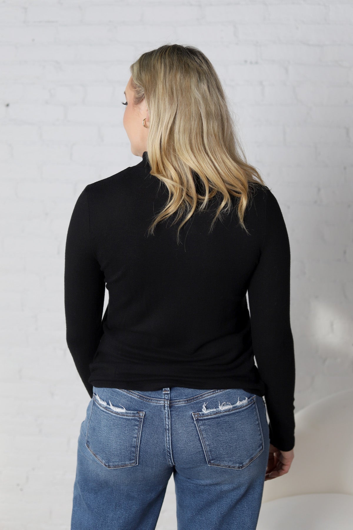 Veda Mock Neck Relaxed Fit Top - Black - FINAL SALE