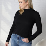 Veda Mock Neck Relaxed Fit Top - Black - FINAL SALE