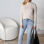 Veda Mock Neck Relaxed Fit Top - Oatmeal