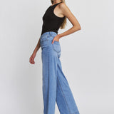 Veda Wide Leg Trouser Hem Jeans - Mica Denim